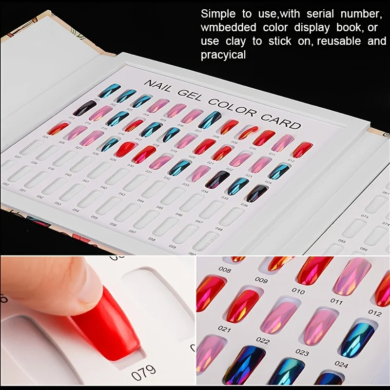 120 Fake Nails Storing Cards Nail Polish Showing Chart Shelf Book Colors Fake Nail Tips Display Book