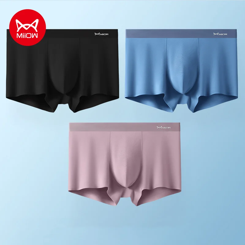 Miiow 3pcs 80 count modale Mischung Natur Seide Männer Unterwäsche Boxershorts nahtlos geschnittene Boxershorts Männer Unterhosen mrcs2282 Boxer