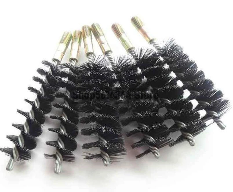 

1Pc 10/12/14/16/18/20/25/30/32/35/38/40/43/45/50mm Diameter Stainless Steel Round Wire Tube Pipe Cleaning Brush 12mm 6mm Thread