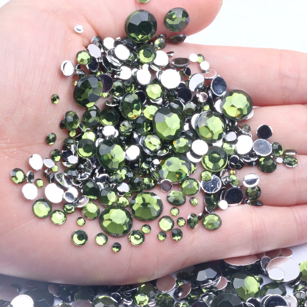 

7mm 1000pcs Acrylic Rhinestones Flatback Facets Round Glue On Stones Sparkling Nail Art Decorations Clothing Decorations