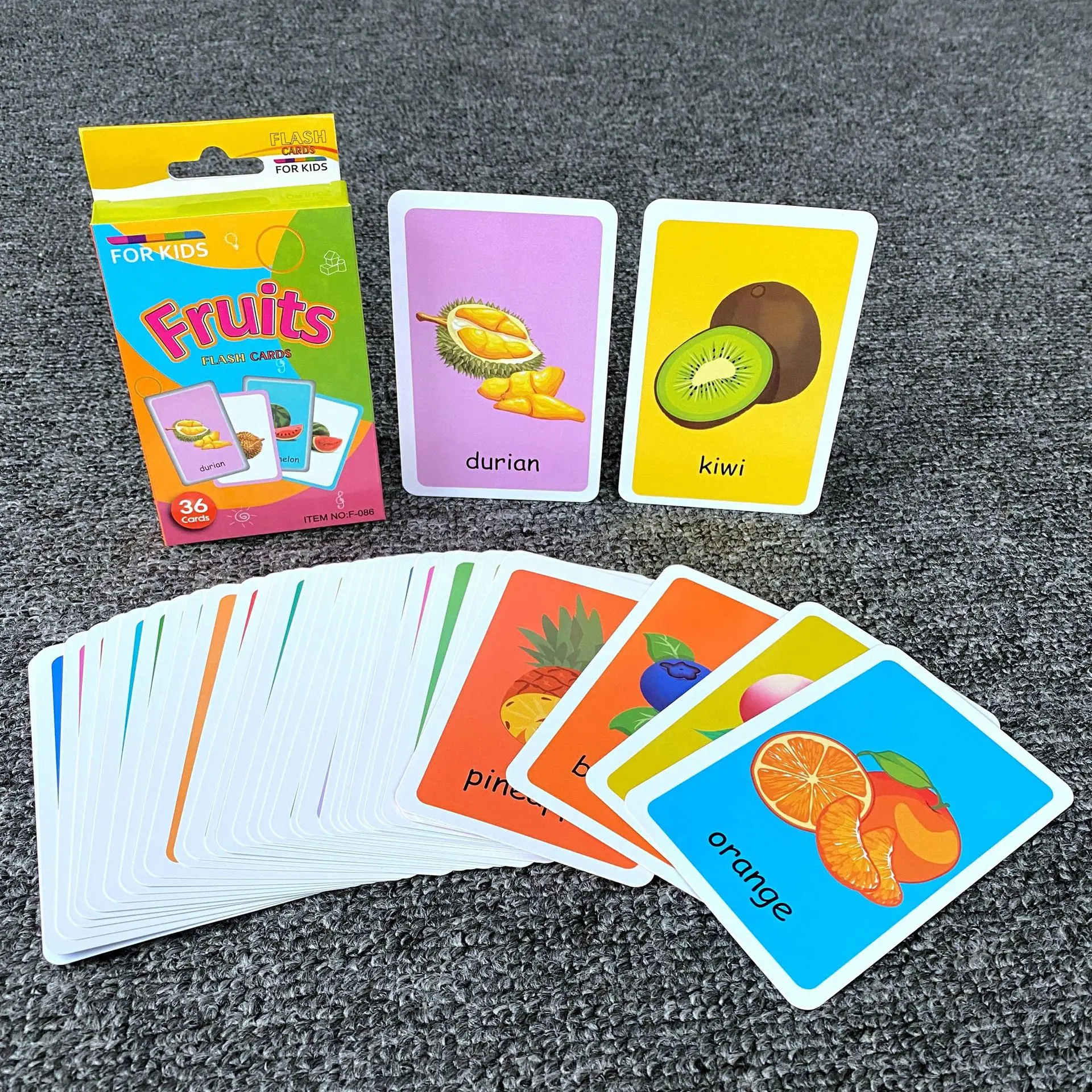 36pcs Children Cognition Cards Body Parts Animal Fruits Double Side Flashcards Montessori Baby Kids Early Educational Toys Gifts