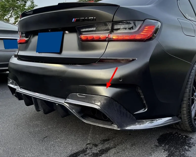 CMST style Carbon fiber Car Bumpers Diffuser With LED Light For BMW 3 Series G20 Sports 2019+ G20 Diffuser