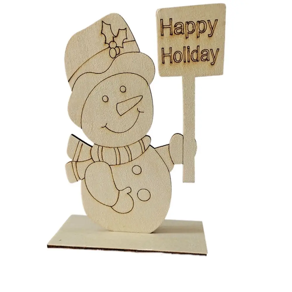 

With Santa Claus Party Supplie Navidad Decor Tabletop Ornaments Diy Wooden Board Santa Claus Model Toys Christmas Ornaments