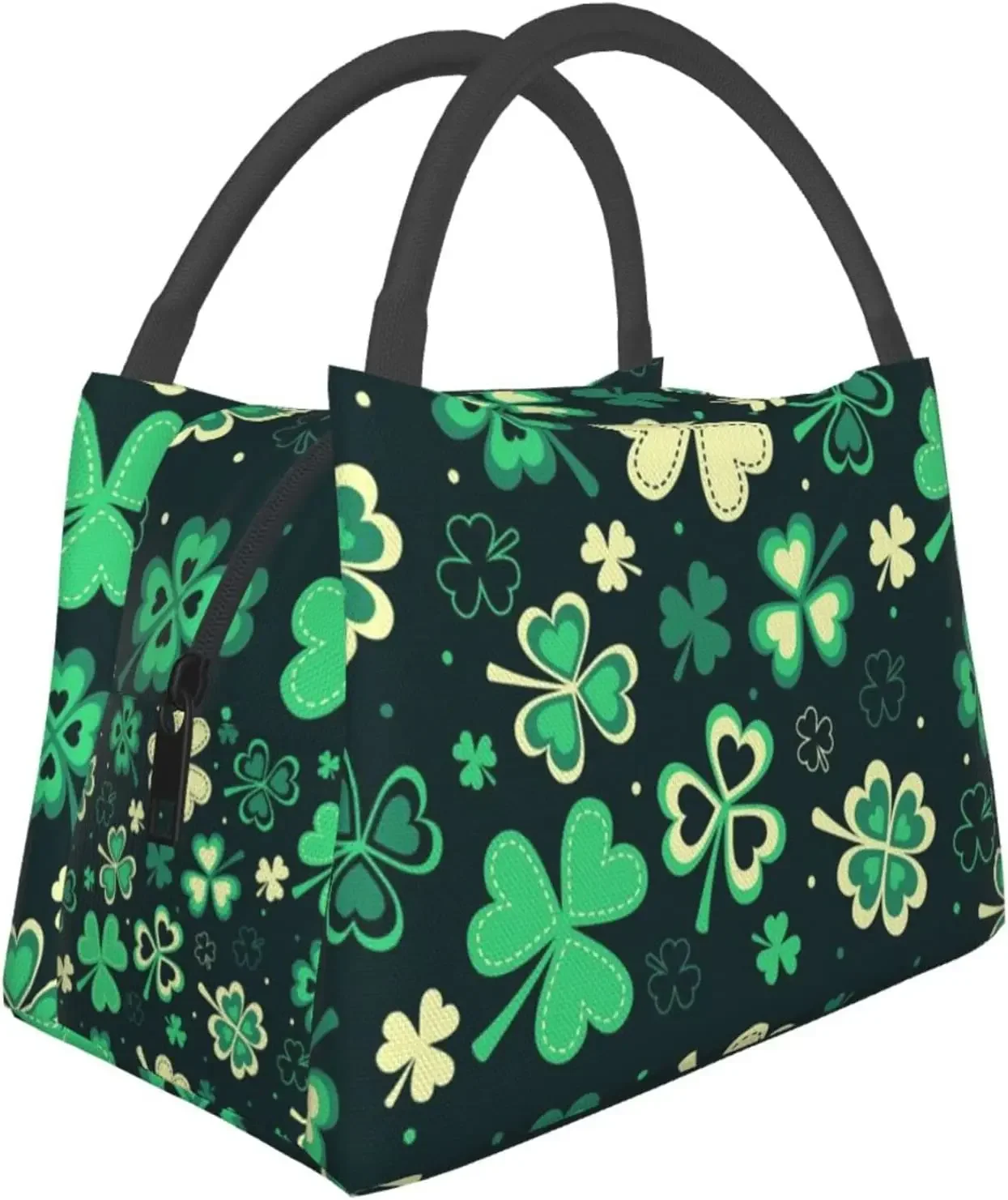 Cute Funny St Patrick's Day Insulated Lunch Bag Lucky Clover Shamrock Lunch Box for Women Kids Bento Bag for Work School Picnic