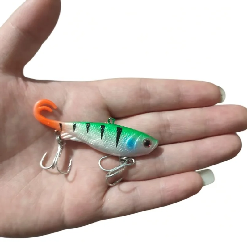 

NEW Soft bait Vib lure roll Tail 6.5cm13g Soft vib fish Vibrating With Fork Tail Fishing lures pesca jigg winter Lead bait