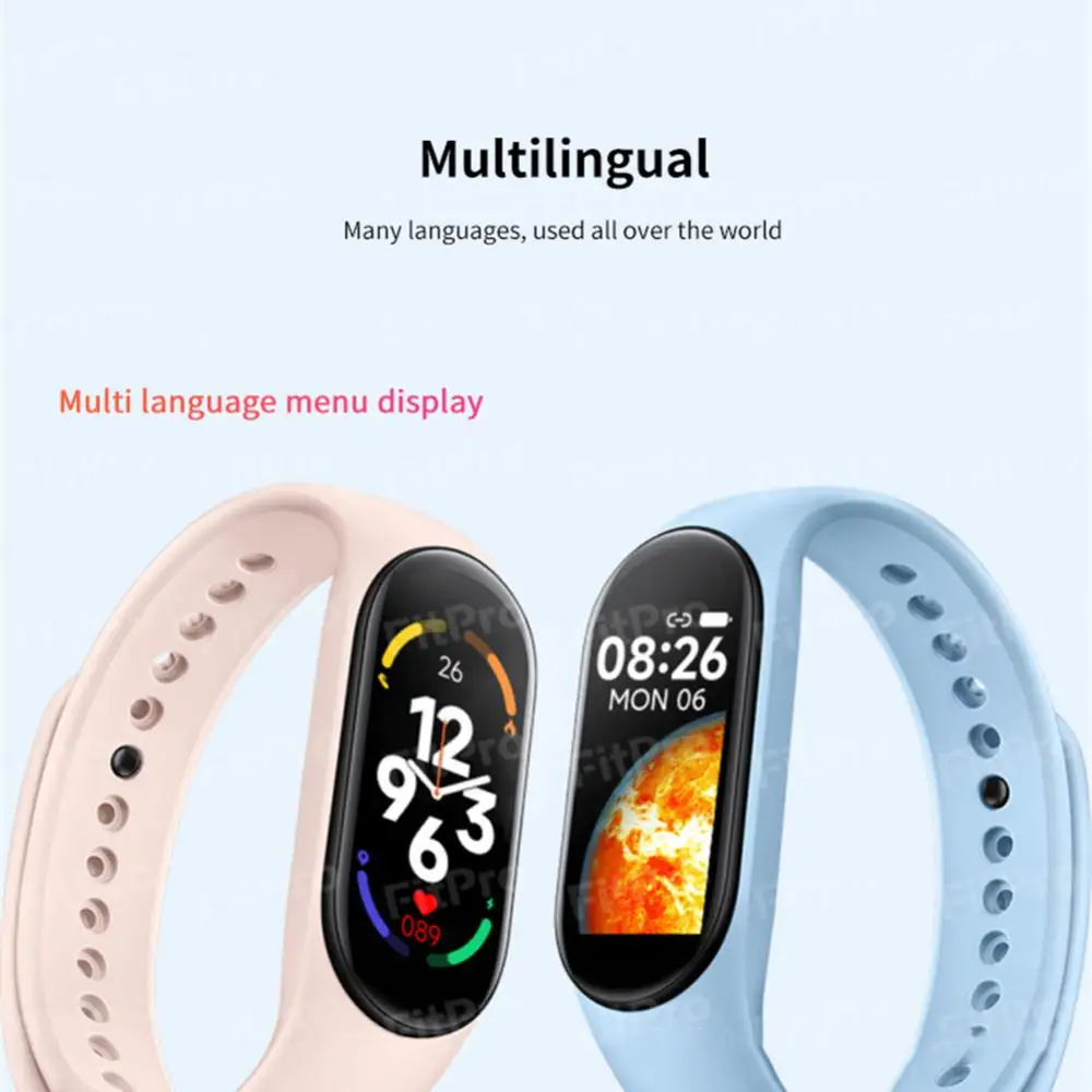 2024 New M7 Smart Watches IP67 Men Watch Fitness Tracker Heart Rate Blood Pressure Monitor Smart Bracelet For Mobile Phone