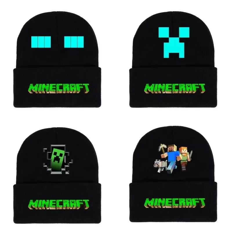 New Hot Minecrafts Autumn And Winter Knitted Hat Printed Cartoon Men'S And Women'S Bonnets For Women Beanies Hats Gifts Hot