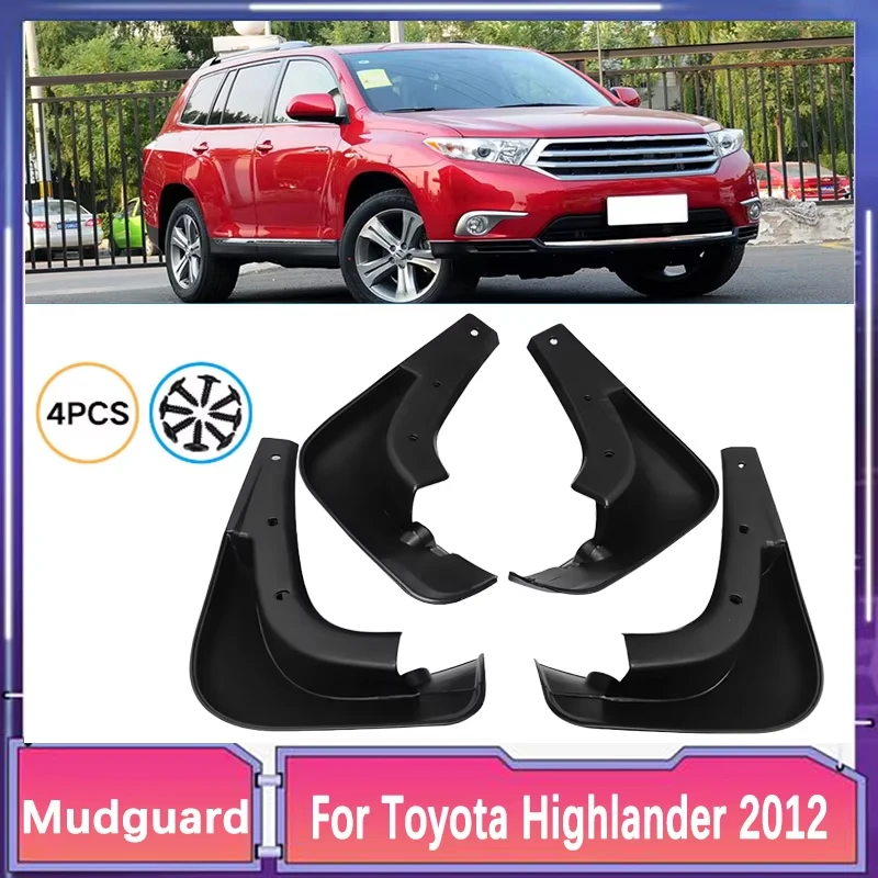 

Car Mudguards Car Mud Flaps For Toyota Highlander 2012-2014 Mud Flaps Splash Guard Front Rear Fender Dirty Protector Wih Screws
