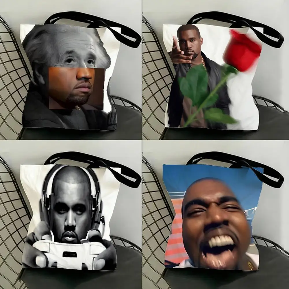 Celebrity Meme Kanye West Meme Storage Bags Shopping Bags Series Print Bags Lightweight Shoulder Bag For Daily Use