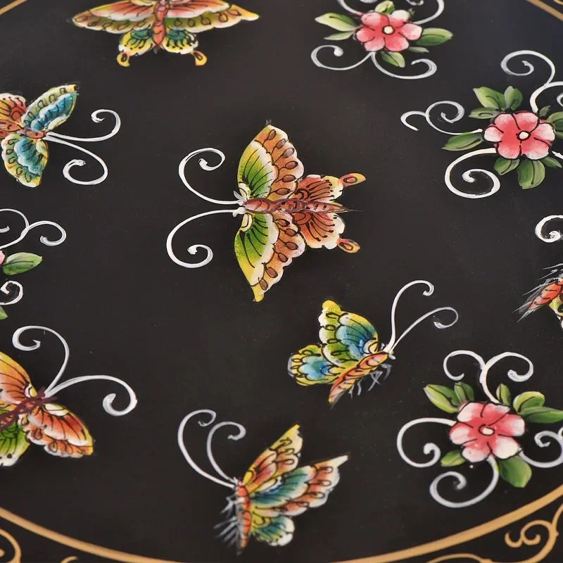 طاولة قهوة كلاسيكية مطلية على الطراز الأمريكي، أريكة مستديرة معدنية كبيرة، طاولة جانبية لغرفة النوم، طاولة بجانب السرير، طاولة قهوة كاجوال