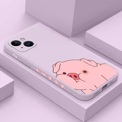 Little Fat Pig Phone Case For iPhone 16 15 14 13 12 11 X XR XS SE2 SE2020 8 7 6 6S Plus Pro Max Mini Silicone Cover