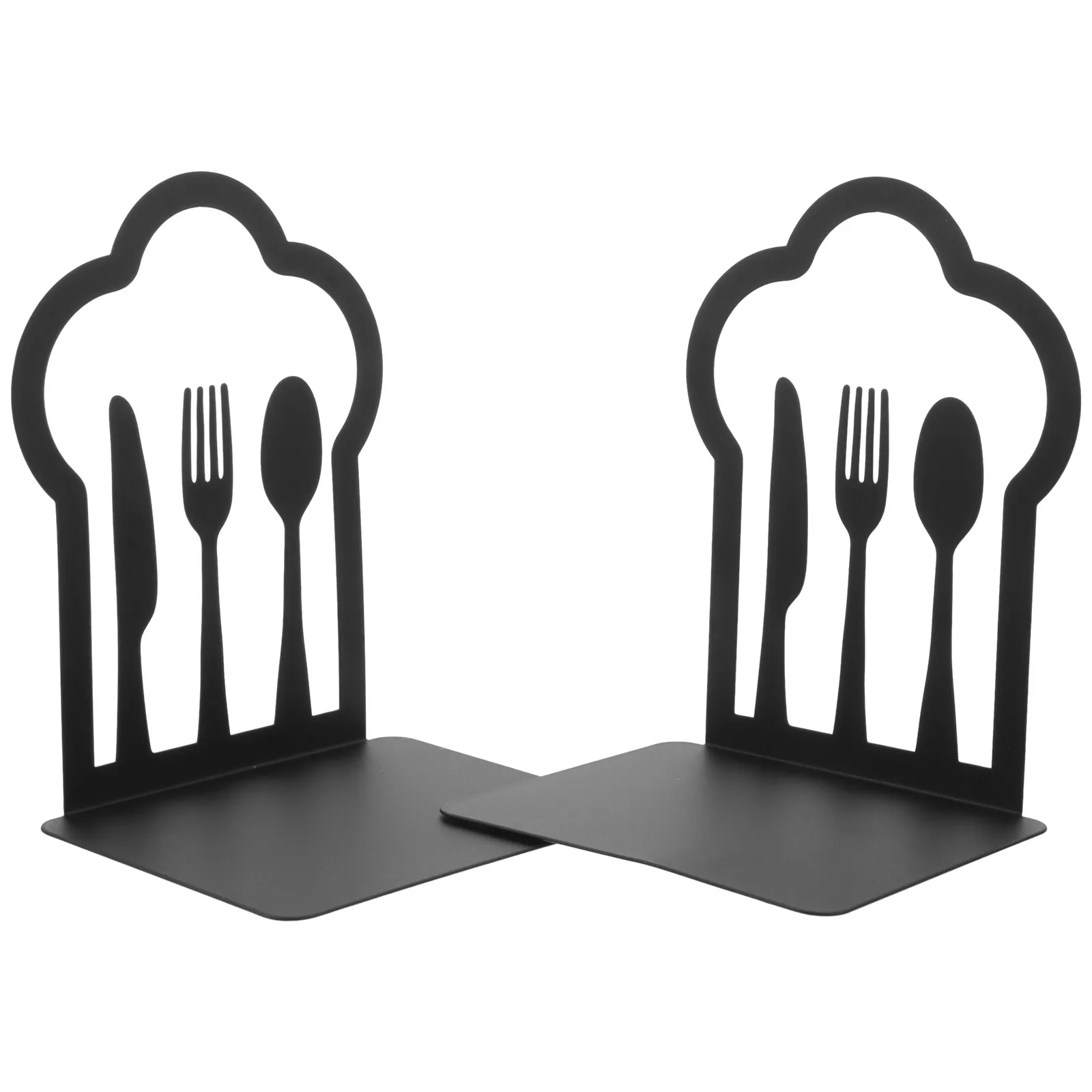 2Pcs Crafted Iron Book Stands Elegant Pattern Non-Slip Bookends for Heavy Books Multi-Function Book Shelf Organizer