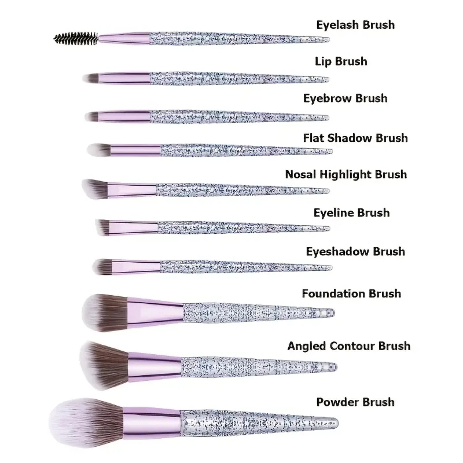 Makeup Brushes Set - 10pcs Portable Eyeliner Eyeshadow Blending Tool Kit