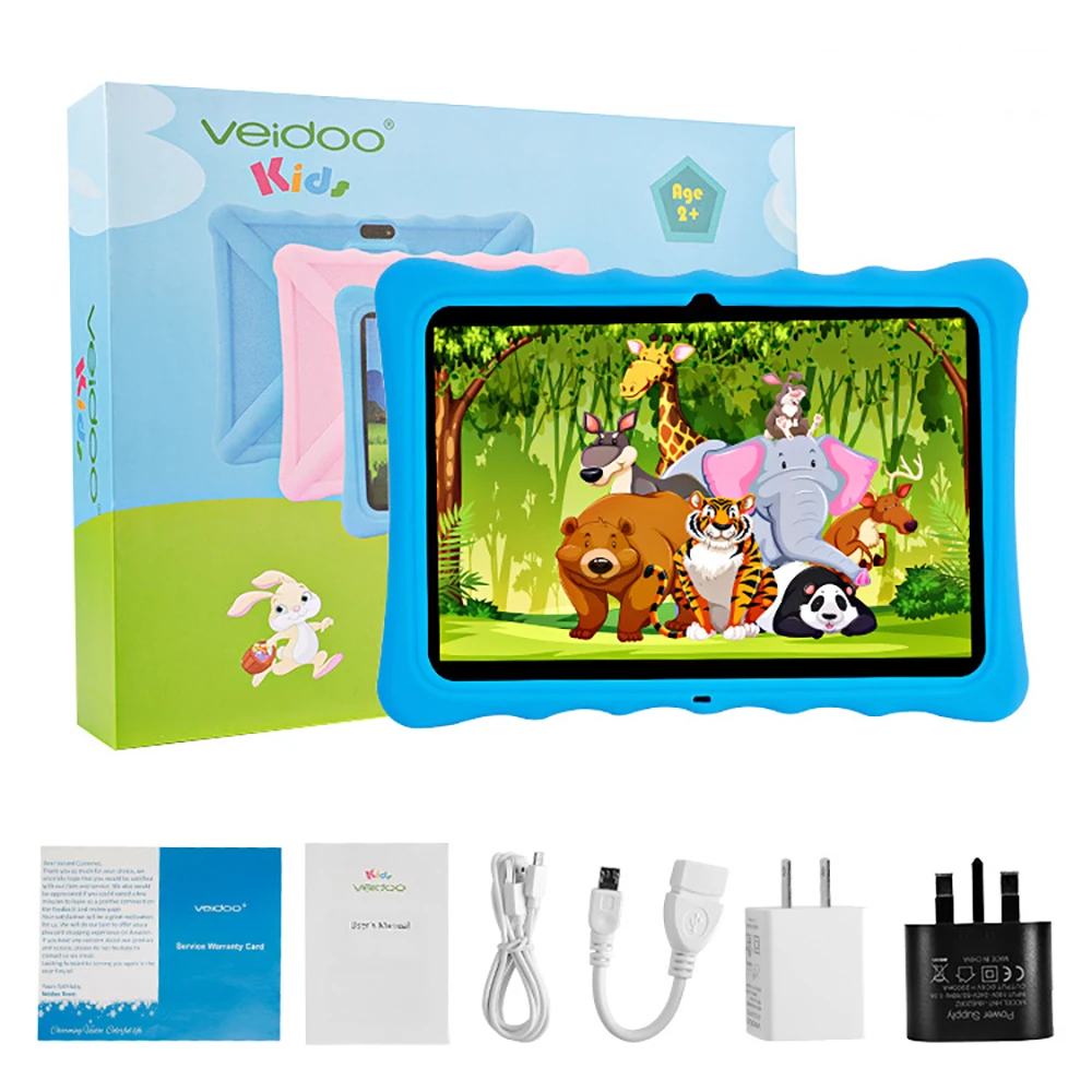 

10inch Kids Tablet Android 10 Wifi Quad Core 2GB Ram 32GB Rom 5000mah With Protective Case Learning Intelligent Tutoring Tablet