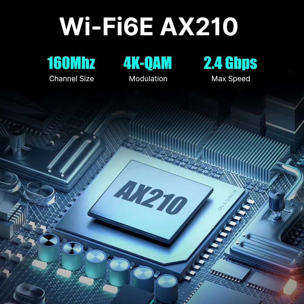 FENVI AXE3000RGB 5400M WiFi 6E AX210 For Bluetooth 5.3 Tri-Band 2.4G/5G/6Ghz Wireless PCIe WiFi Adapter WiFi 6 Card PC Win10/11