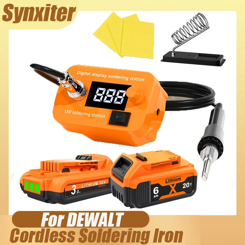 Herramienta de soldadura inalámbrica para DEWALT DCB200, Kit de soldador eléctrico con batería de 18V, herramienta eléctrica de reparación de PCB de 60W para bricolaje, hogar y exteriores