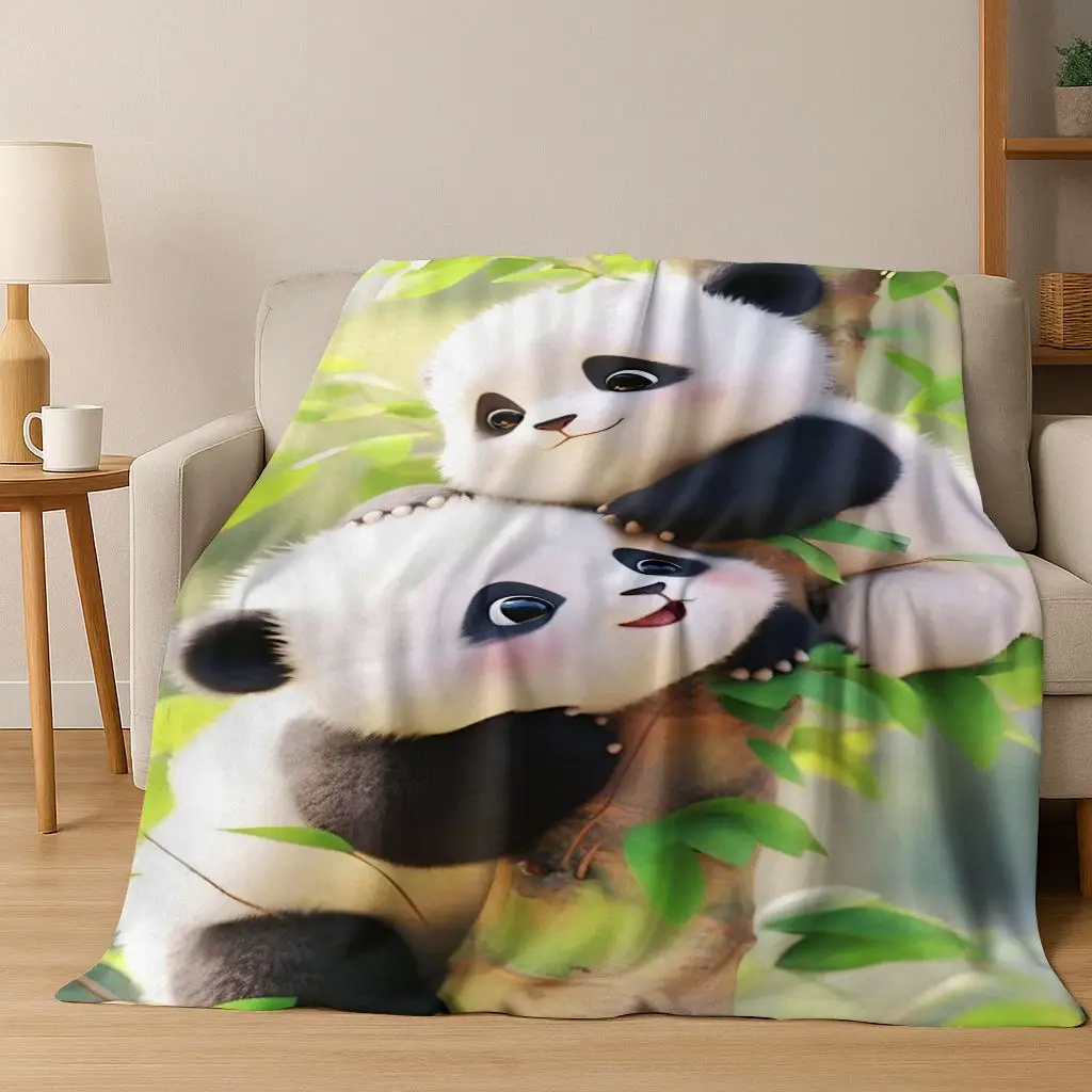 26 Style Dream Panda Cute Cartoon Art Flannel Blanket,Cozy Soft Throw Blanket for Home Bedroom Bed Sofa Picnic Cover Gift Kids