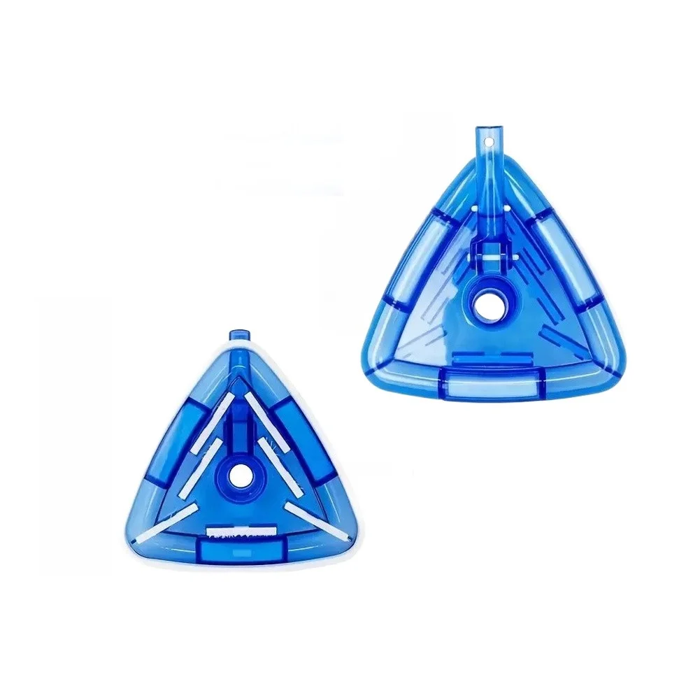 Lightweight Transparent Triangle Pool Cleaner Head for Manual Use with Non Scratch PVC Bristles and Weighted Base
