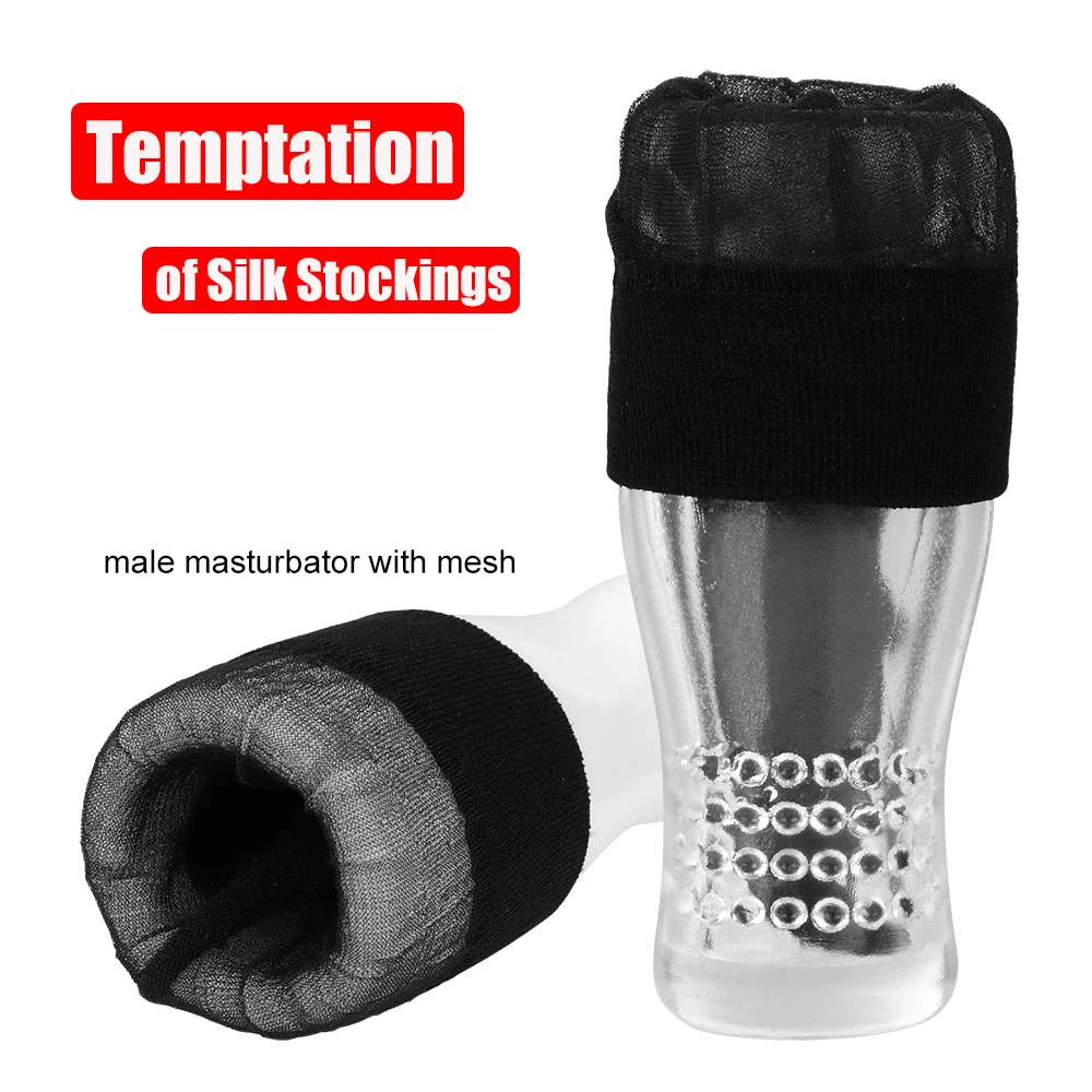 With Stockings Temptation 88mm Male Masturbator Artificial Vaginal For Men 18 Penis Sucker Glans Sucking Cock Exerciser Sex Toys