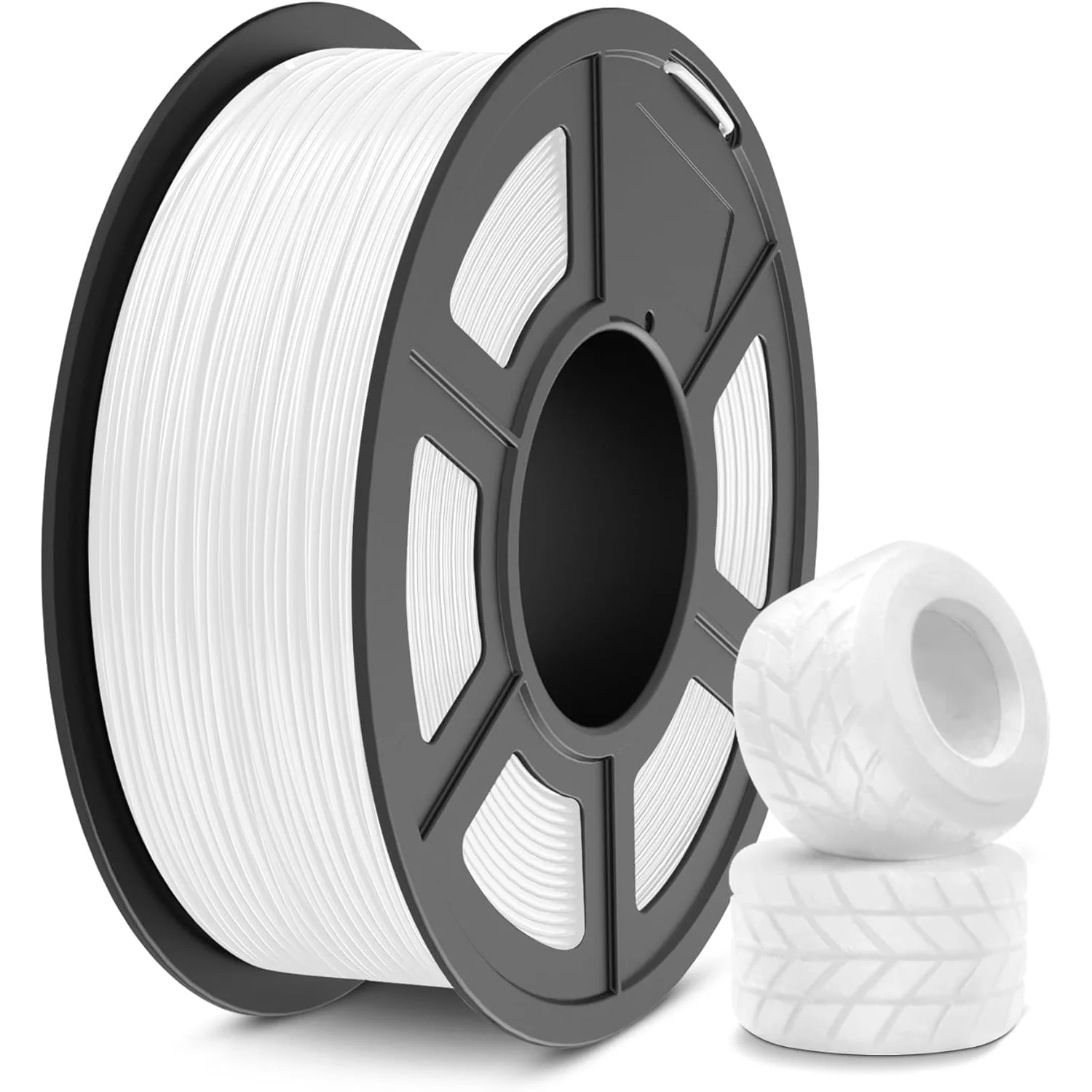 

White TPU Filament 1.75mm 250g (0.55lb), 95A Flexible Rubber-Like 3D Printer Filament, TPU Filament+/-0.03mm Accuracy