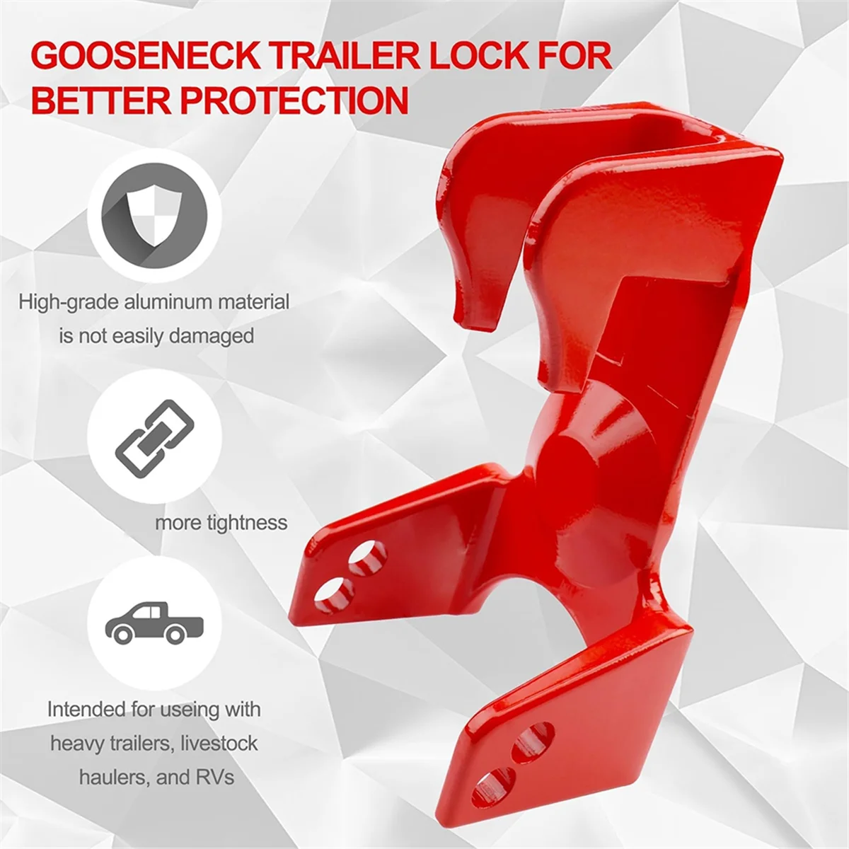 Gooseneck Trailer Lock Combination Lock, Model TL-50 Coupler Lock, for Use with Heavy Trailers, Livestock Haulers Silver