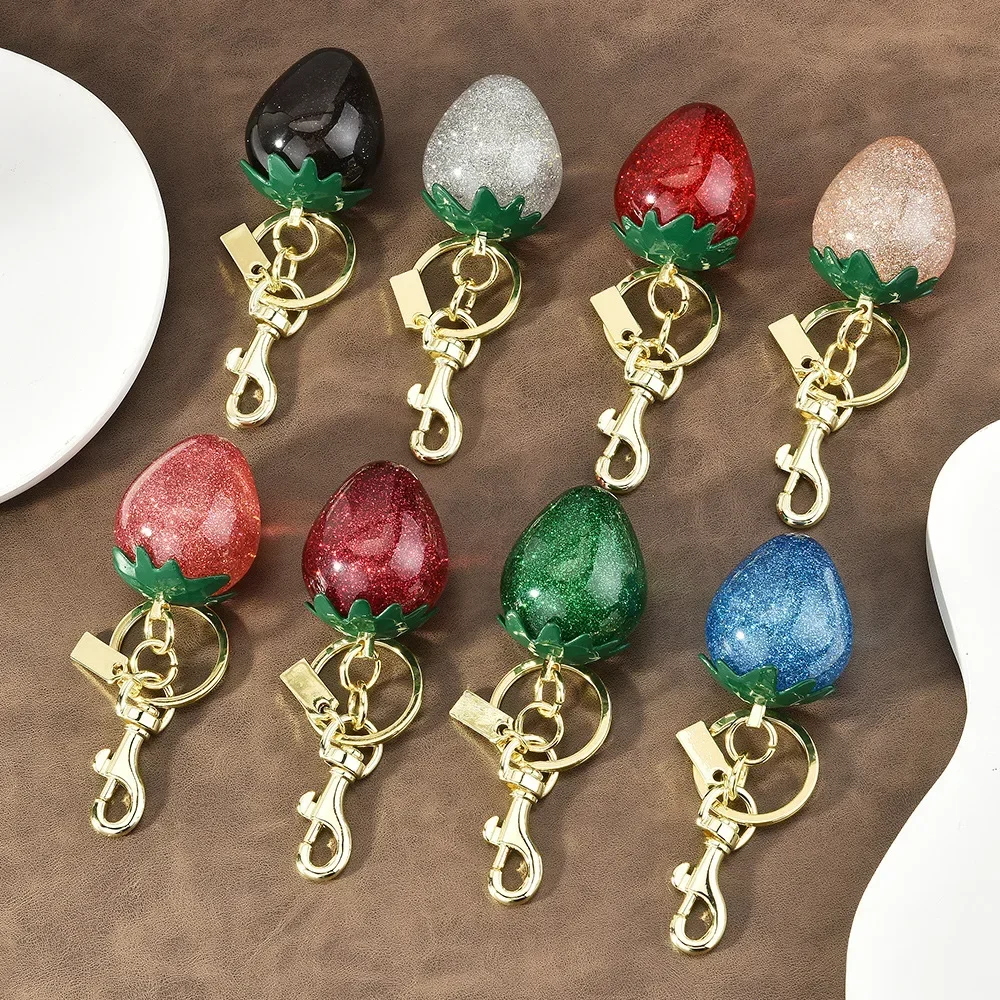 

01Multicolored strawberry fruit bag pendant, cherry keychain, handbag pendant