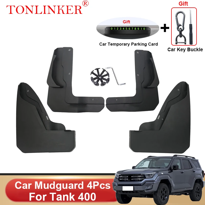 

TONLINKER Car Mudguard For Tank 400 2.0T AT 4WD 2023 2024-Present Mudguards Splash Guards Front Rear Fender Mudflaps Accessories