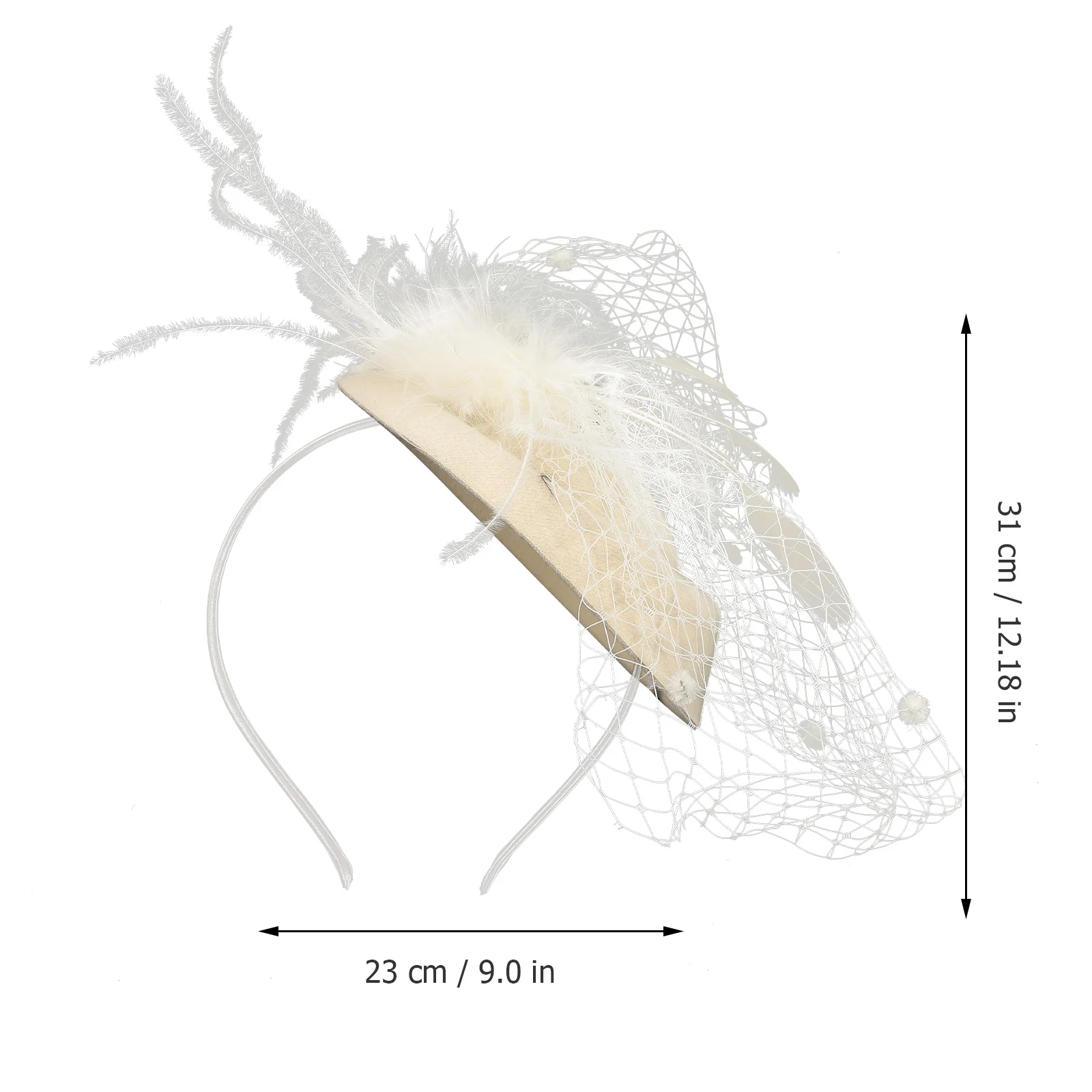 

Pearl Fascinator Headband Bridal Wedding Hat Banquet Hair Accessory Detachable Clips Retro Photo Prop Lightweight Women