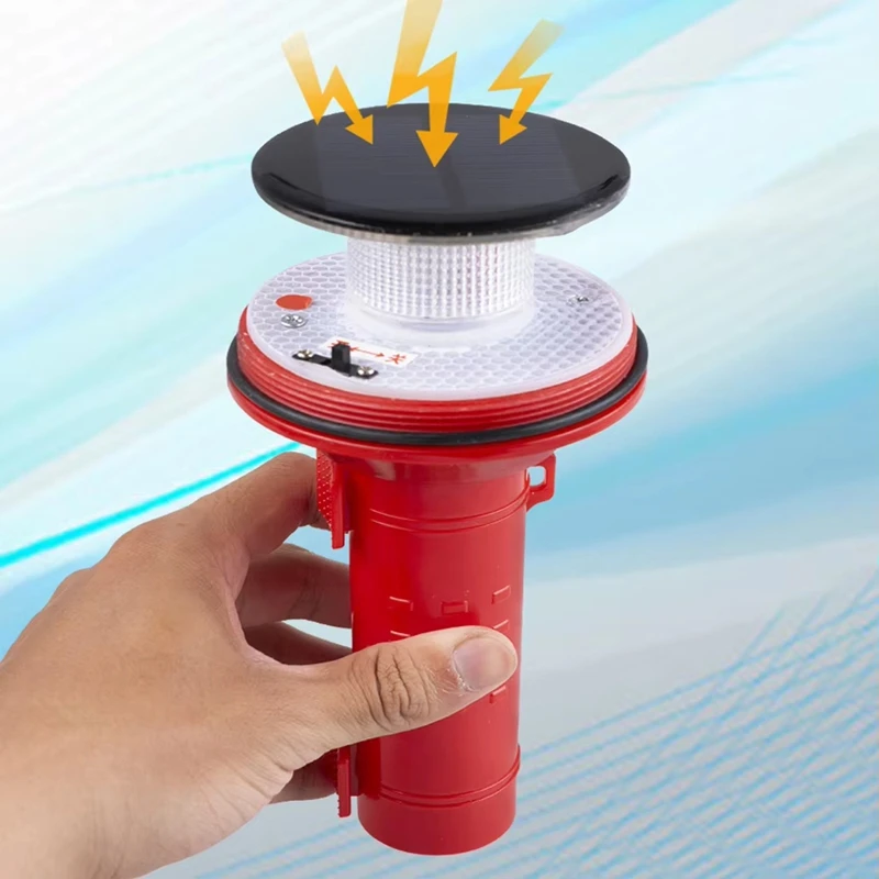 AB09-Solar Opladen LED Draagbare Zaklamp 2KM Visuele Afstand Multifunctioneel Signaallicht Veilig Zeillicht Voor Marine