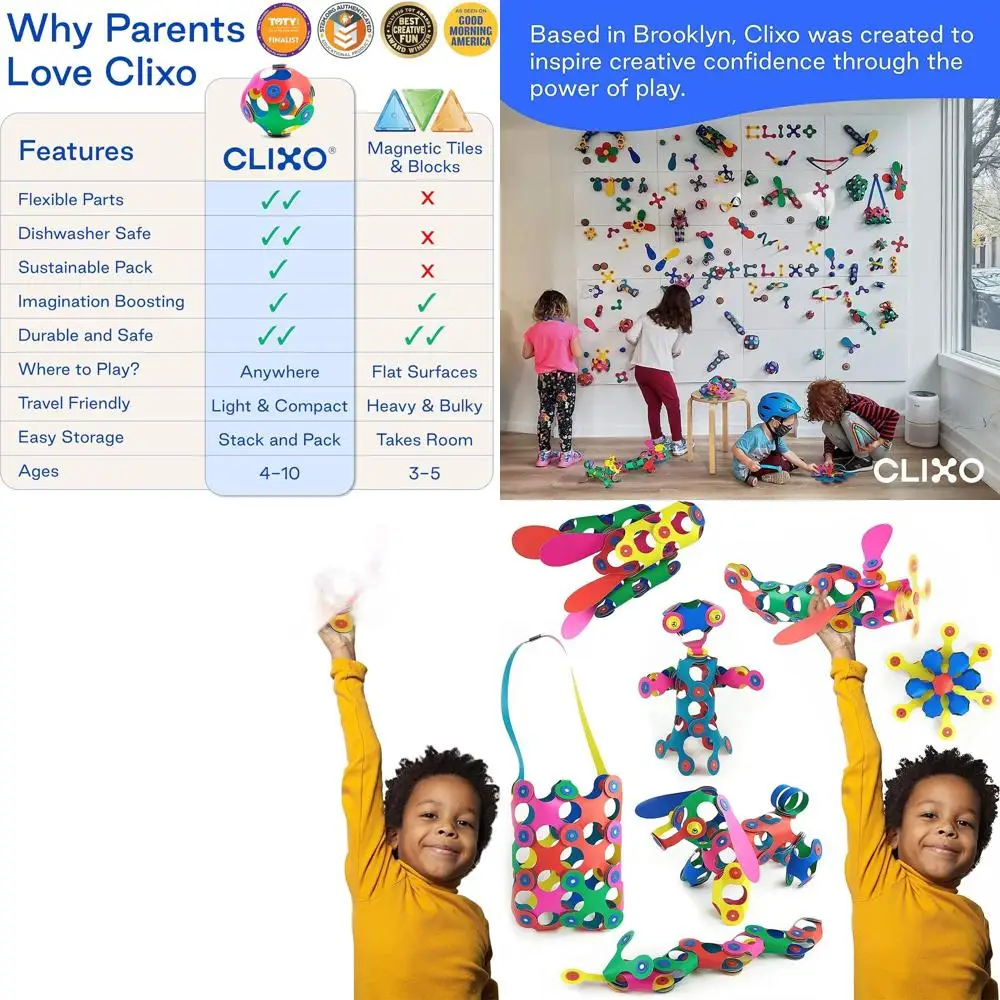 Set da costruzione magnetico flessibile: giocattolo STEM da 42 pezzi per bambini, età 4-99, regalo ideale per giochi creativi