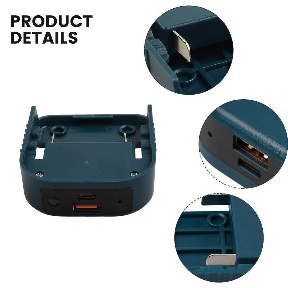 For Makita18V Battery Holders With Type-C USB Multi-Purpose Batteries Tool Holder For Garage Toolbox