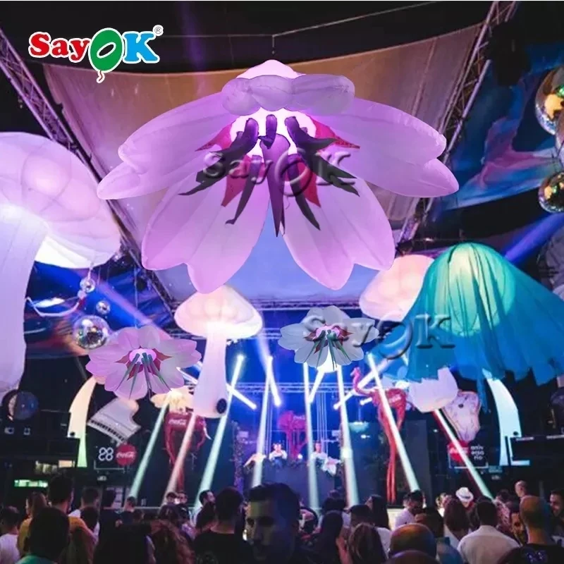 

Inflatable Flower Hanging Decorations Inflatable Flowers Model With Remote Controller For Ceiling Bar Events Decor