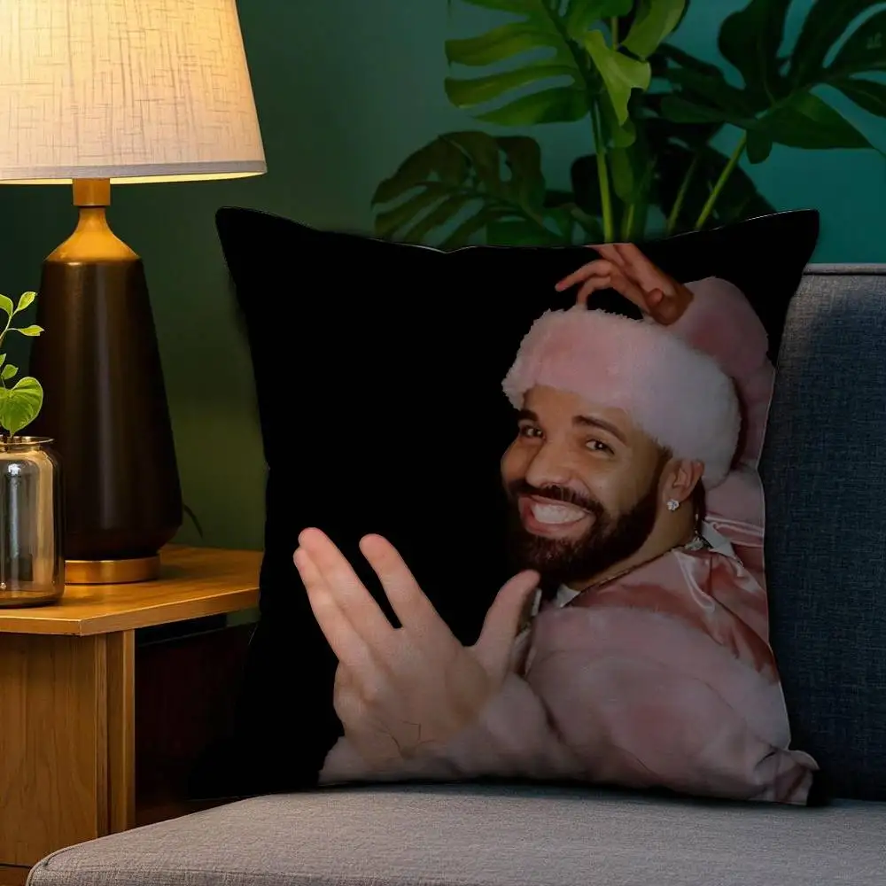 A-Aubrey D-DrakeS G-Graham Pillow Case Anti-dustmite Pillowcase Invisible Zipper Silky Short Plush Sofa Cushion Cover