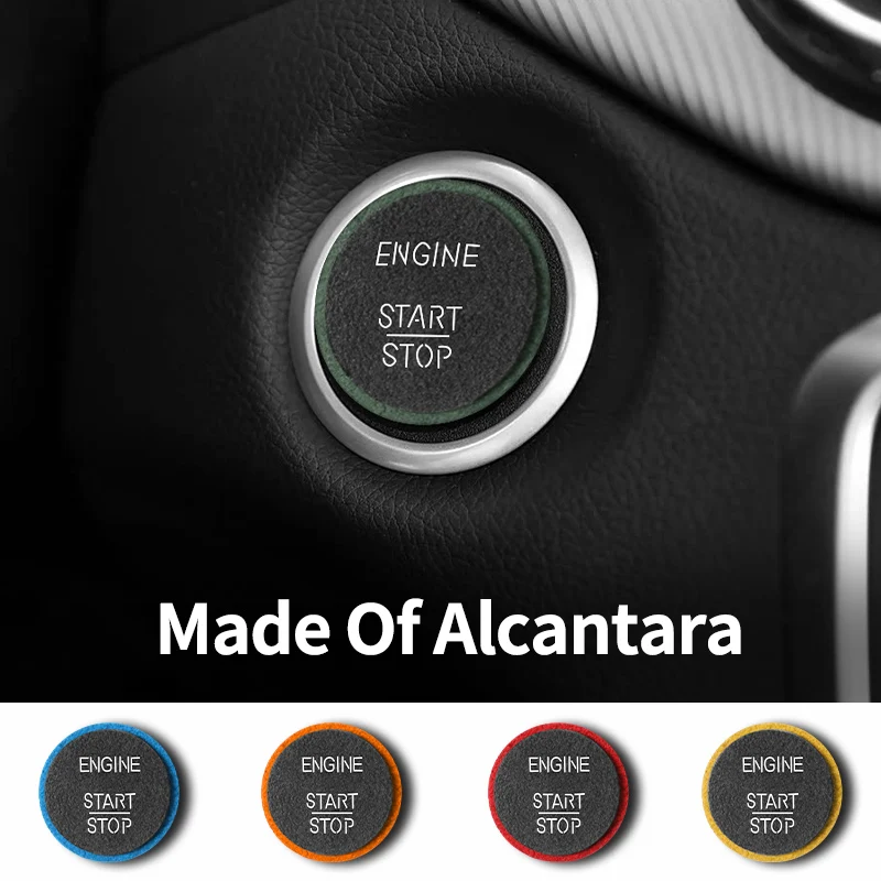 

For Mercedes-Benz Made of Alcantara Engine Start Button Knob Frame Cover Trim Sticker Decorative Car Interior Tuning Accessories