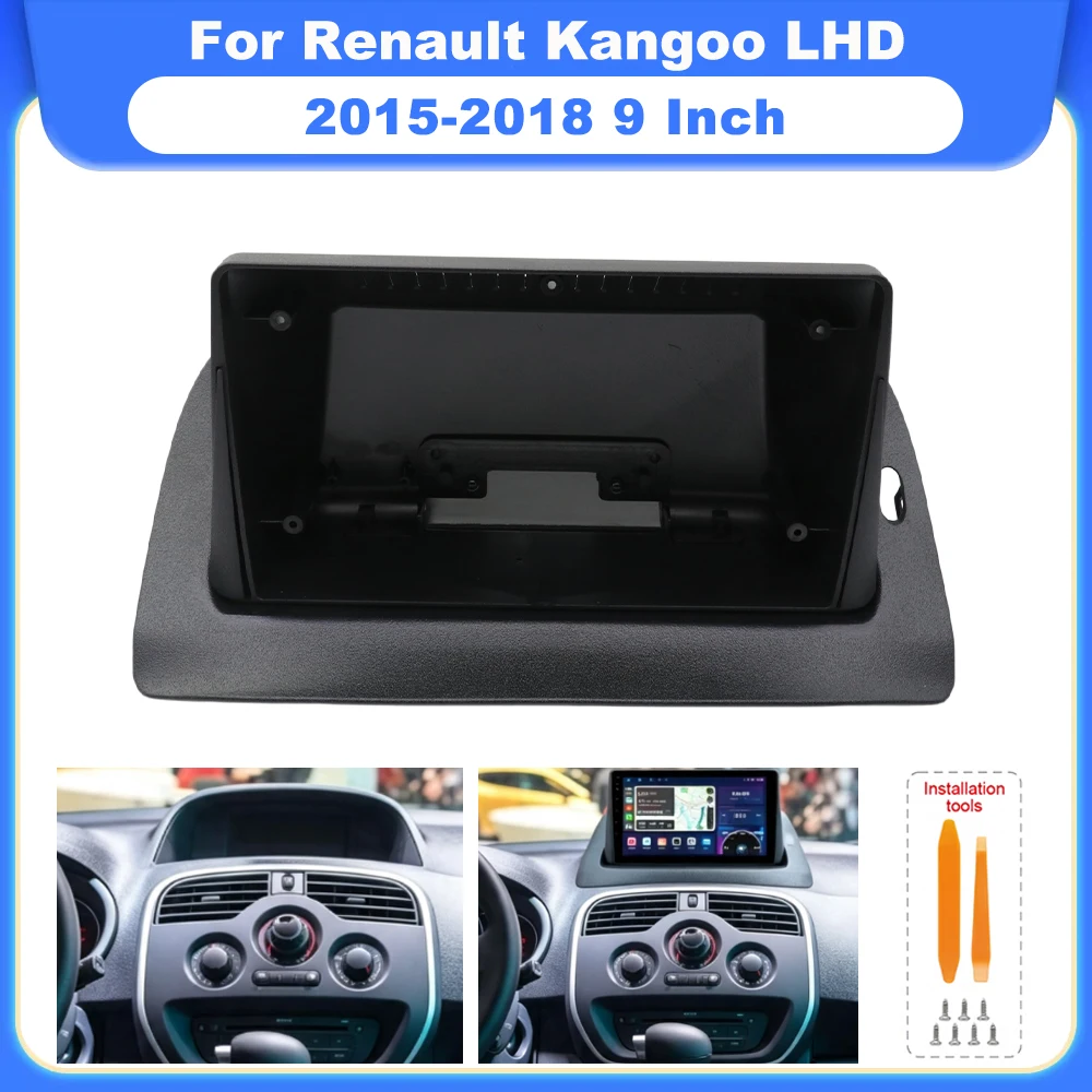 9 Inch 2DIN Car Radio Stereo Fascia Frame Panel For Renault Kangoo LHD 2015‑2018 Harness Wire Canbus Audio Power Cord Cable