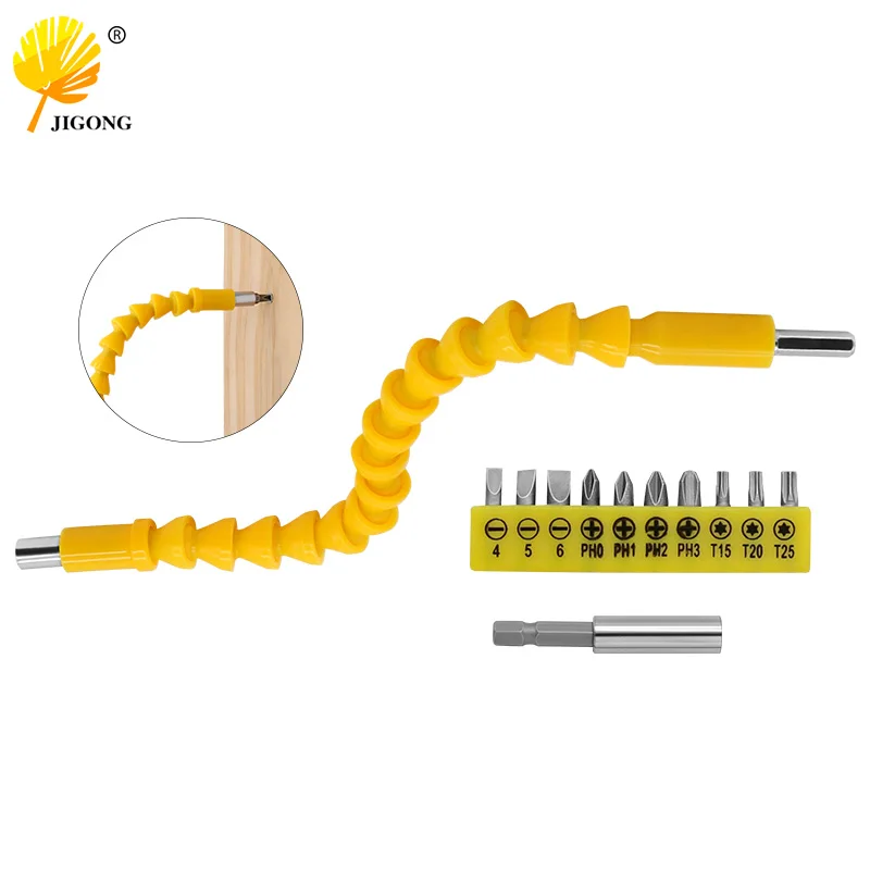 

Screwdriver A Set Yellow Soft Shaft + 10pc Yellow Rubber Strip Screwdriver Head + 60mm Extension Rod