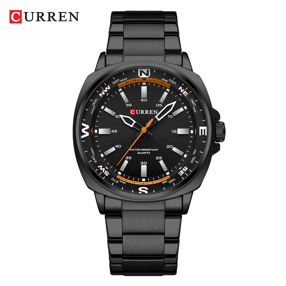 CURREN 8455 Herren-Quarzuhr, großes Zifferblatt, wasserdichtes Edelstahlarmband, lässige Business-elegante Uhren für Herren, reloj hombre 6