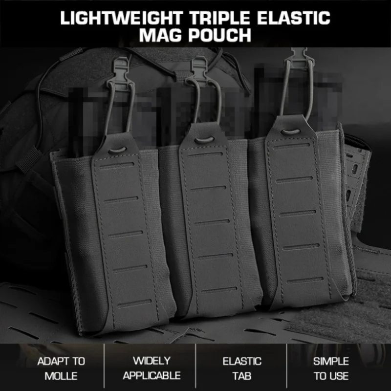 

Outdoor lightweight triple elastic functional bag 5.56/7.62 multifunctional MOLLE storage bag