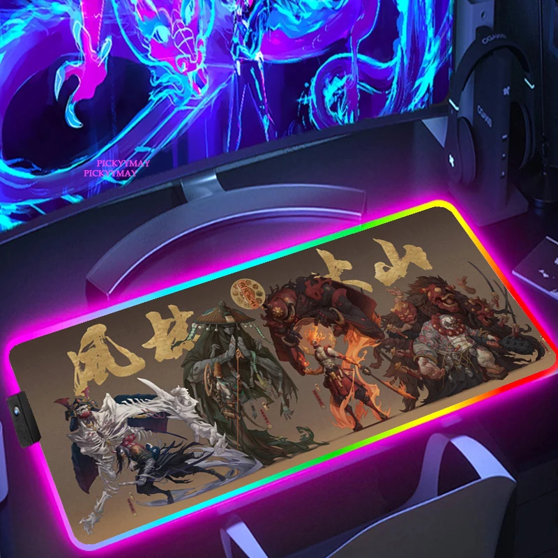 

Chaos Samurai RGB Mousepad 900x400x3mm Cloud Gaming Mouse Pad Gamer Mat Computer Desk Padmouse Keyboard Colorful Locrkand Mats