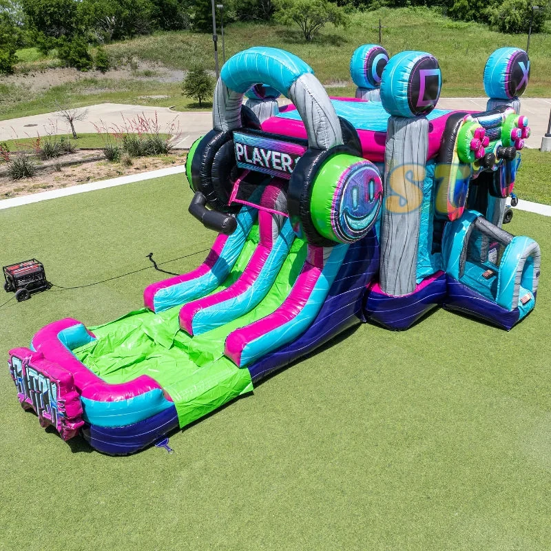 Level up Video Gamer Combo Inflatable Bounce House Slide Commercial Wet Dry Gamer Controller Bouncy Castle Party Jumper