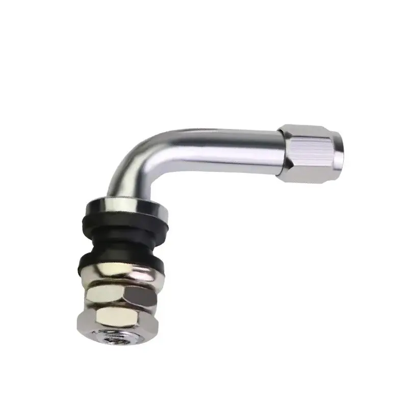 Parafuso curto em Hastes de Válvula de Pneu Chrome Metal, Alta Pressão Flush com Tampas Haste, 45 Ângulo de 90 graus, TR38, TR48, 4 Pcs