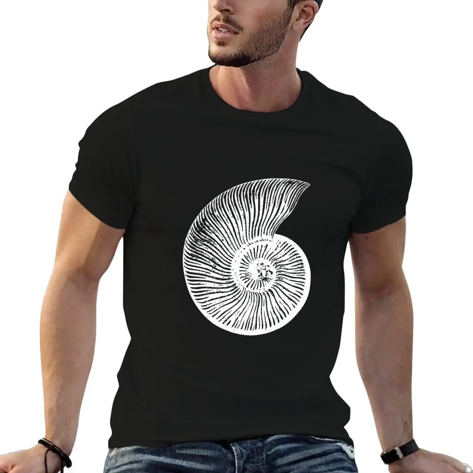 FOSSIL AMMONITE Cool MARINE LIFE T-Shirt anime figures Aesthetic clothing plain anime t shirts mens graphic t-shirts anime