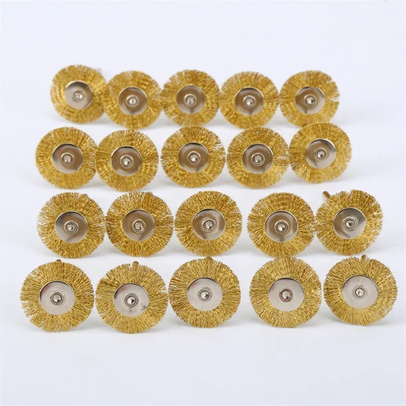 20Pcs 22mm Brass Copper Wire Wheel Brushes Rotary Polish Tool Power Die Grinder Accessories