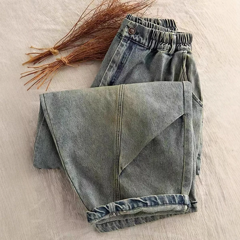 High Waist Boyfriend Jeans Women New Arrival 2026 Spring Vintage Style Streetwear Loose Female Washed Denim Casual Pants M2285