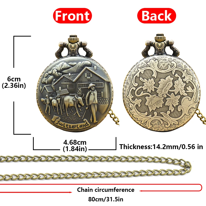 Винтажные бронзовые раскладушки в стиле кантри, кварцевые карманные часы, подарок, Универсальные мужские и женские студенты