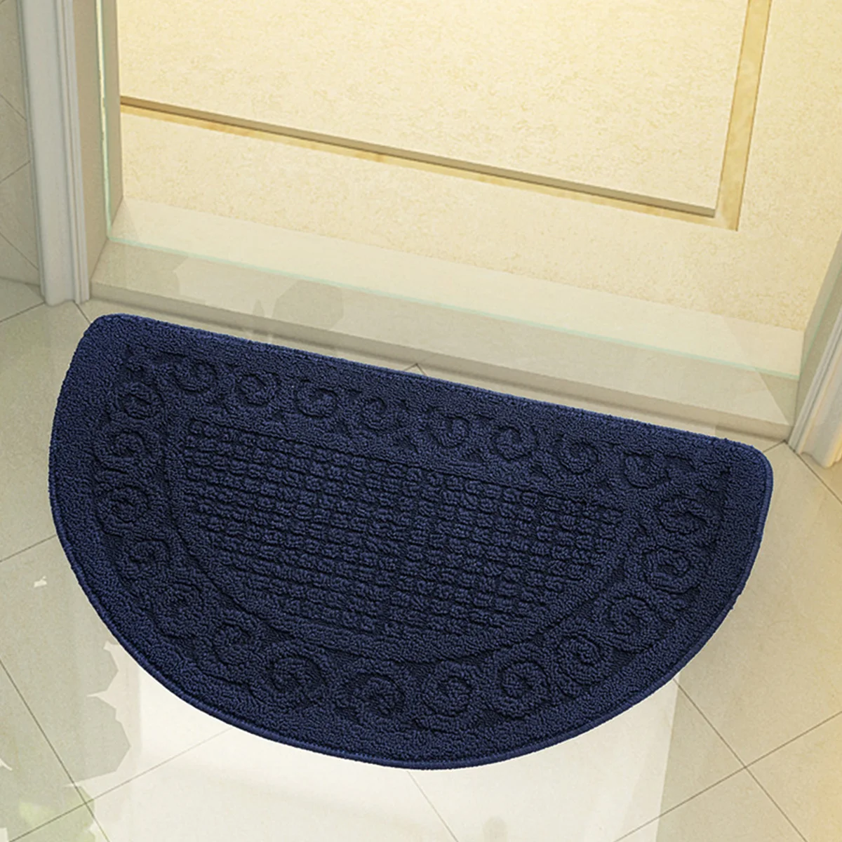 

1pc Durable Non Indoor Entrance Mats Polypropylene Fiber Door Mat Indoor Entrance Mat Semi circular Hard Wearing Home Office Use
