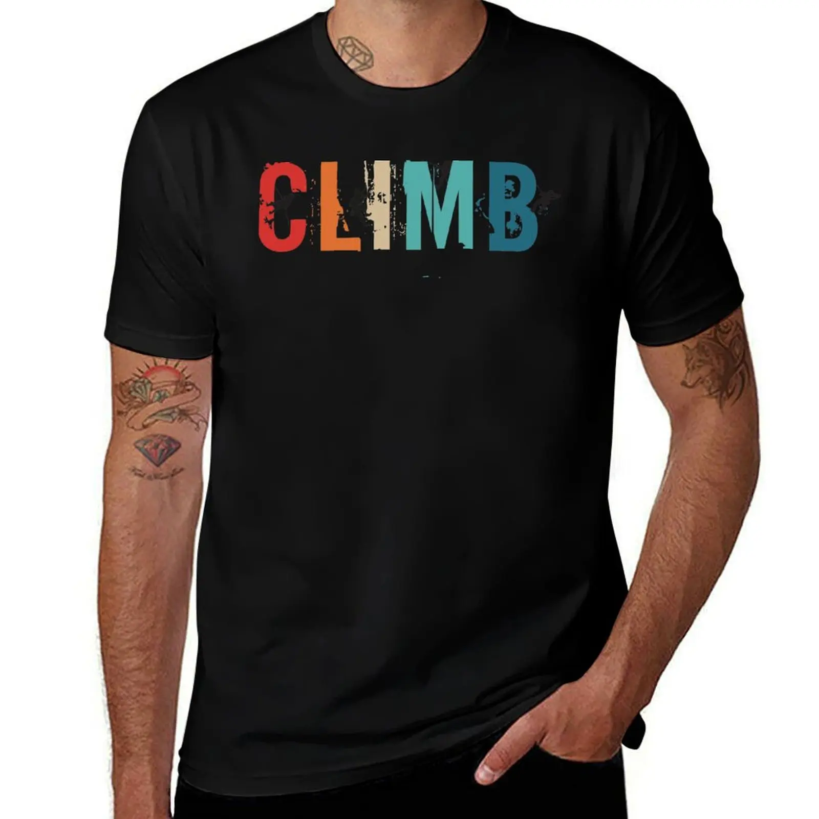 

Retro Rock Climbing Gift I Vintage Climber Mountaineer T-Shirt t shirts for man cotton funny t shirt custom print T-Shirt