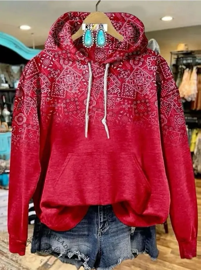 Fashion Women's Hooded Hoodies 3D Print Floral Graphics Casual Sweatshirts Pullovers Streetwear Women's Clothing Fall Winter