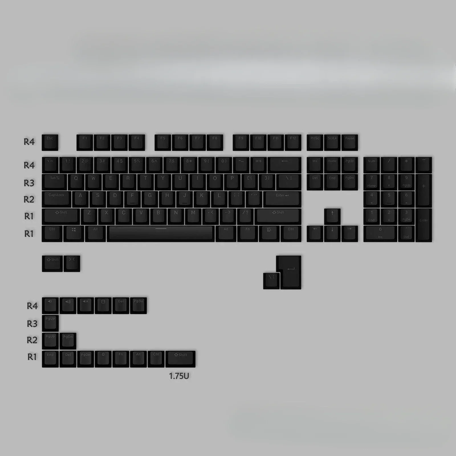 OEM high ABS two-color injection molding character light transmission mechanical keyboard keycap 75 keys 98 keys 108 keys full s