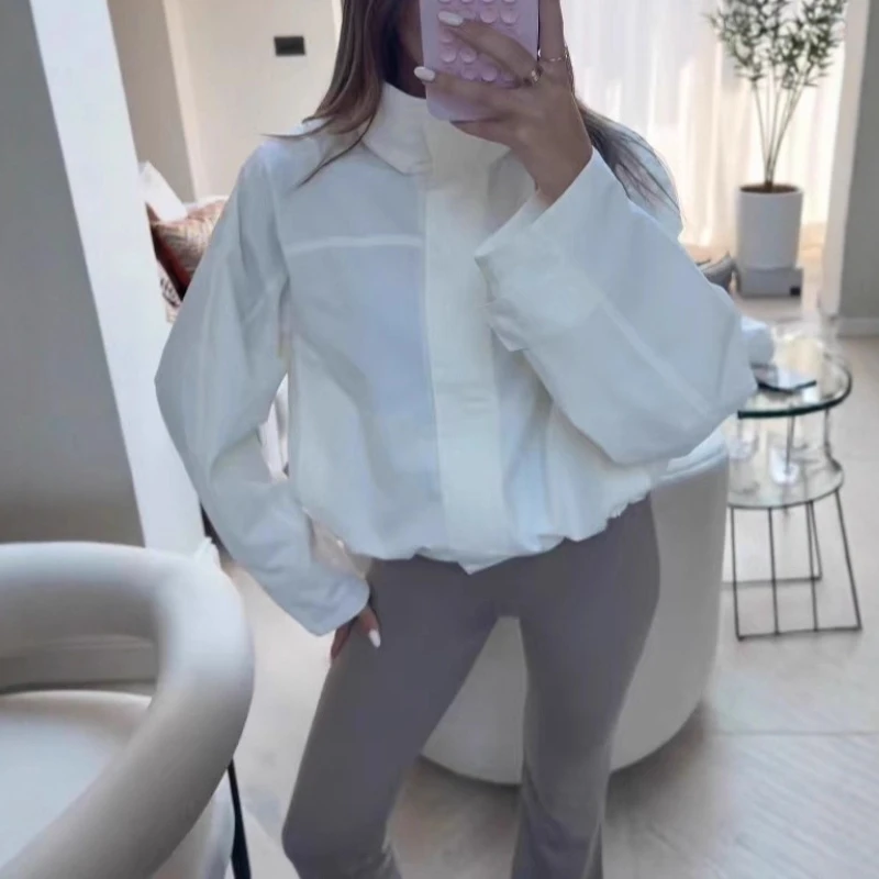 

2025 New Stand Up Collar Style Drawstring Waist Cinching Simple and Fashionable Jacket
